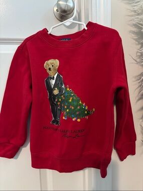 Polo by Ralph Lauren Red Kids Bear & Tree Sweatshirt